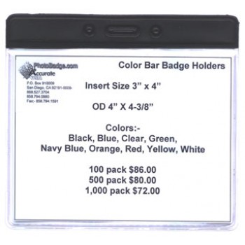 Color Coded 3" X 4" Conference Badge Holder - 100 pack